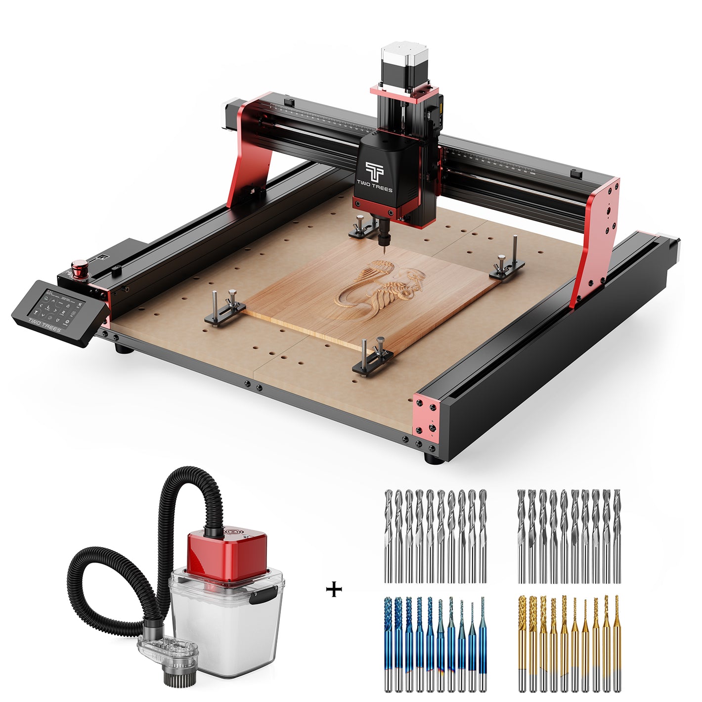 Frezarka CNC Twotrees TTC450 PRO + odkurzacz M1 + frezy trzpieniowe