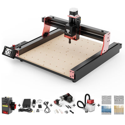 Twotrees TTC450 PRO CNC Router Machine + TC20 Laser Module + 500W Motor + 4th Axis Module + Vacuum Cleaner  +End Mills