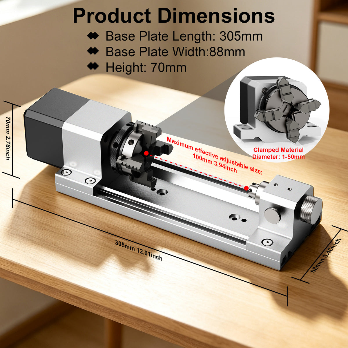 Twotrees 4th Axis CNC Rotary Module Kit for ED1