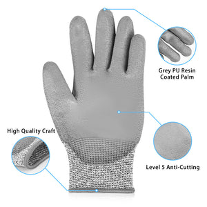 Twotrees Cut-resistant gloves L level 5 cut-resistant PU
