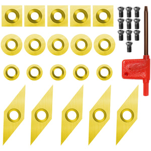 Twotrees TiN Coated Tungsten Cutters Insert Set