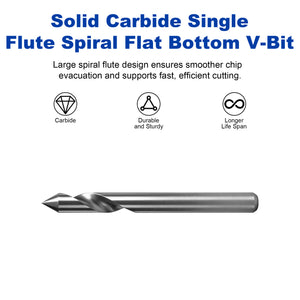 Twotrees Solid Carbide Single Flute Spiral End Mill Set 2PCS