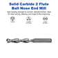 Twotrees Solid Carbide 2 Flute Spiral Ball Nose End Mill Set