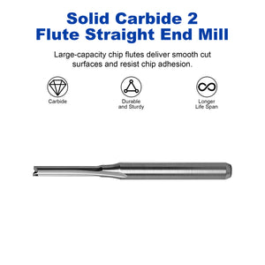 Twotrees Solid Carbide 2 Flute Straight End Mill