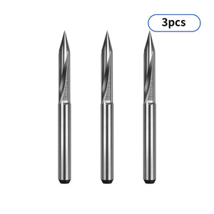 Twotrees Solid Carbide 2 Flute Straight Flat Bottom V-Bit Set 3PCS